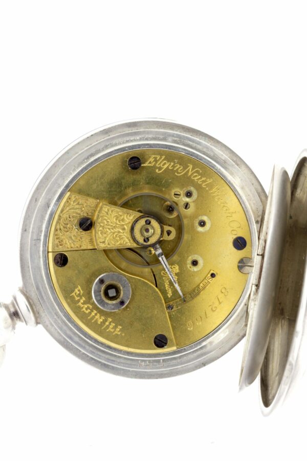 Timekeepersclayton 1880s Keywind Elgin National Watch CO Pocket Watch Western Coin Case