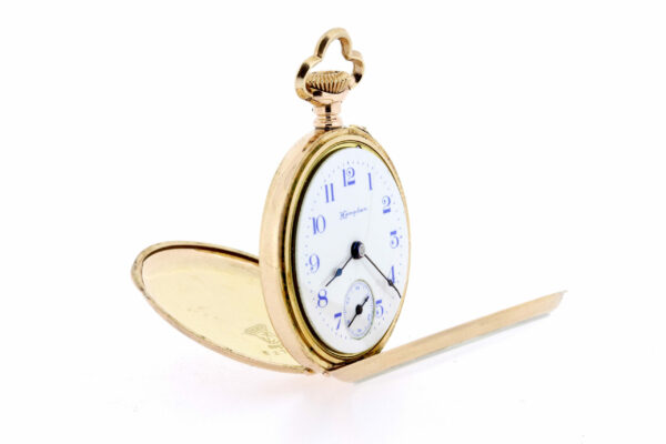 Timekeepersclayton Goldfilled Hampden Pocket Watch with Matching Lapel Pin