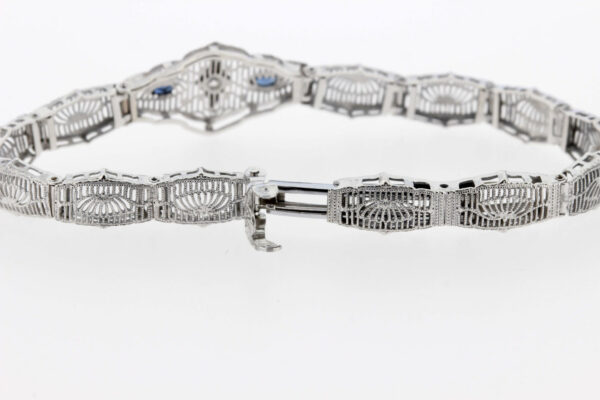 10K Gold Diamond Sapphire Bracelet - Timekeepersclayton
