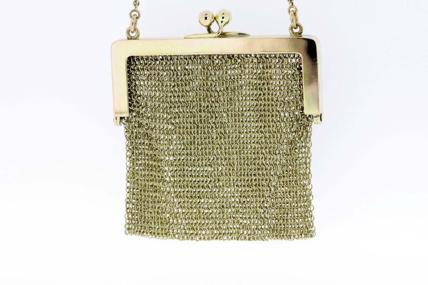 DeLill Gold Beaded Handbag Purse Mother of Pearl Frame - Ruby Lane
