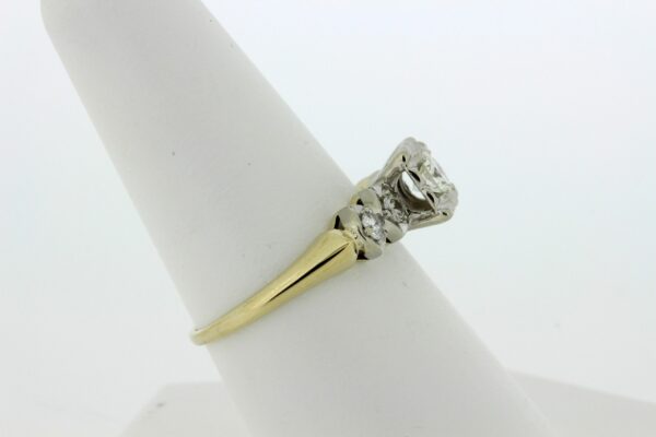 Timekeepersclayton 14K White and Yellow Gold 5 Diamond Engagement Wedding Anniversary Ring Vintage