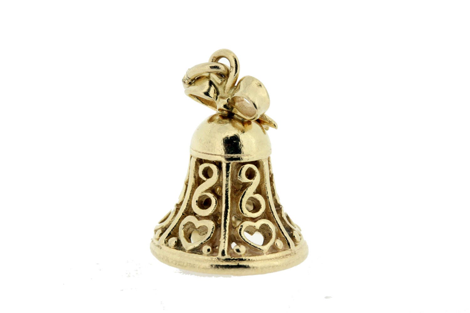 Shop online wedding jewellery Amante Solid 9ct Gold Wedding Bells And Bow  Charm Pendant