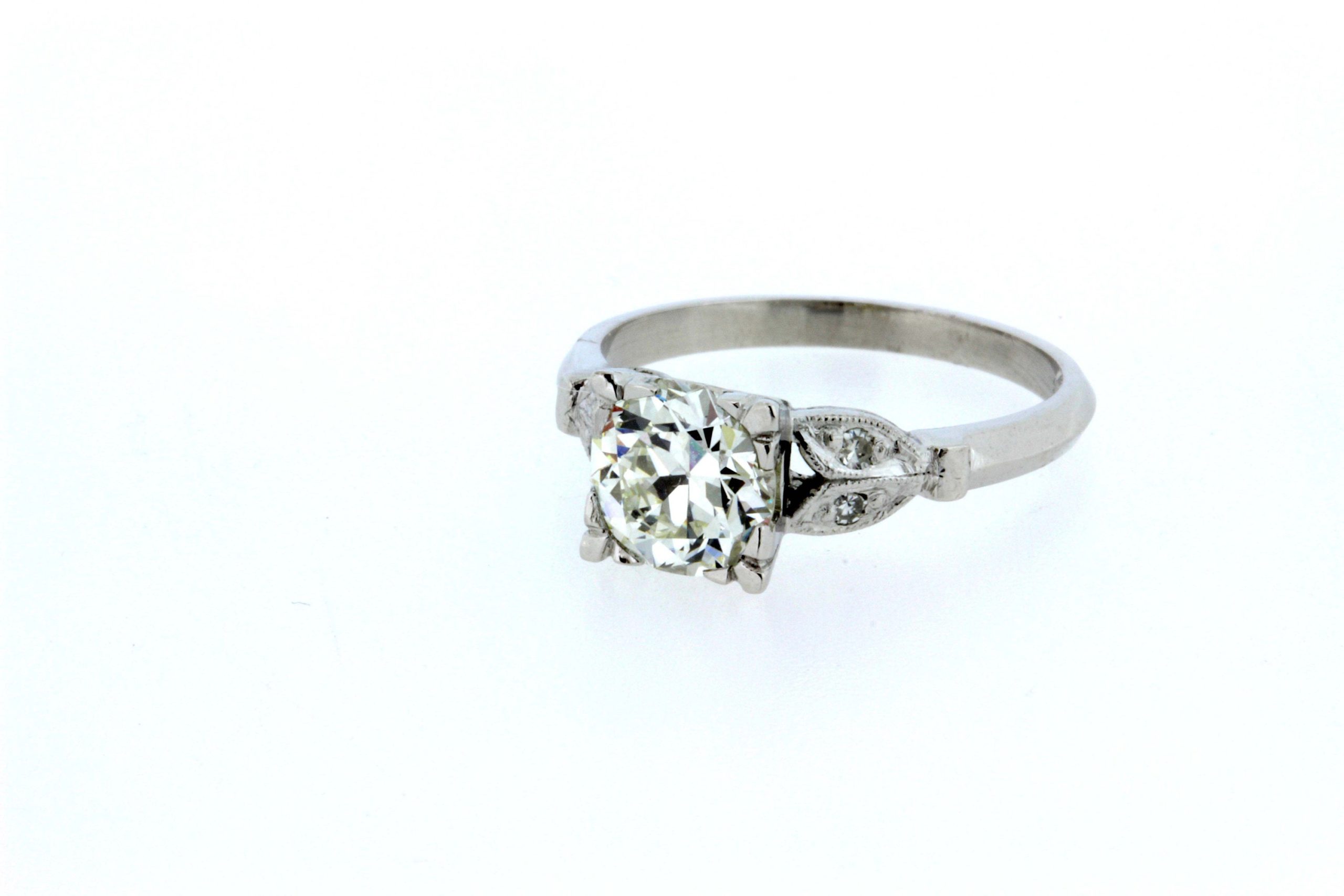 Vintage 1930's 14k Yellow Gold & Diamond Engagement Ring
