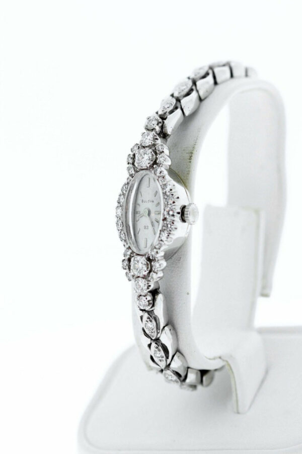 Timekeepersclayton Bulova Ladies Diamond 23 Jewel Wrist Watch 14K Gold