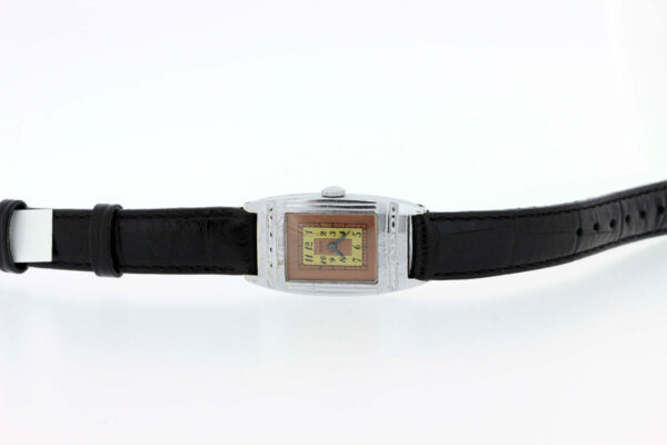 Timekeepersclayton Elgin Wrist watch With Geometric Engraved Case