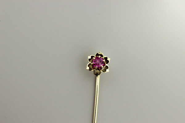 Timekeepersclayton Flower Stick Pin with Synthetic Ruby