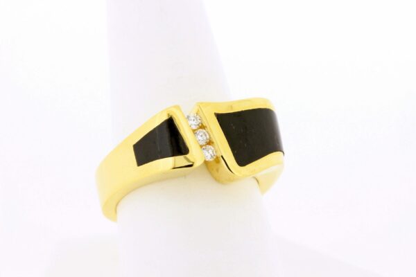 Timekeepersclayton 18K gold bypass trio diamond ring with black accents