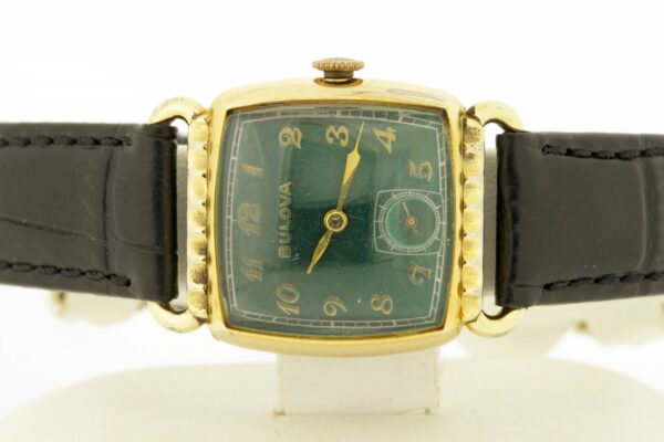 Timekeepersclayton Green Dial Bulova Gold Filled Case