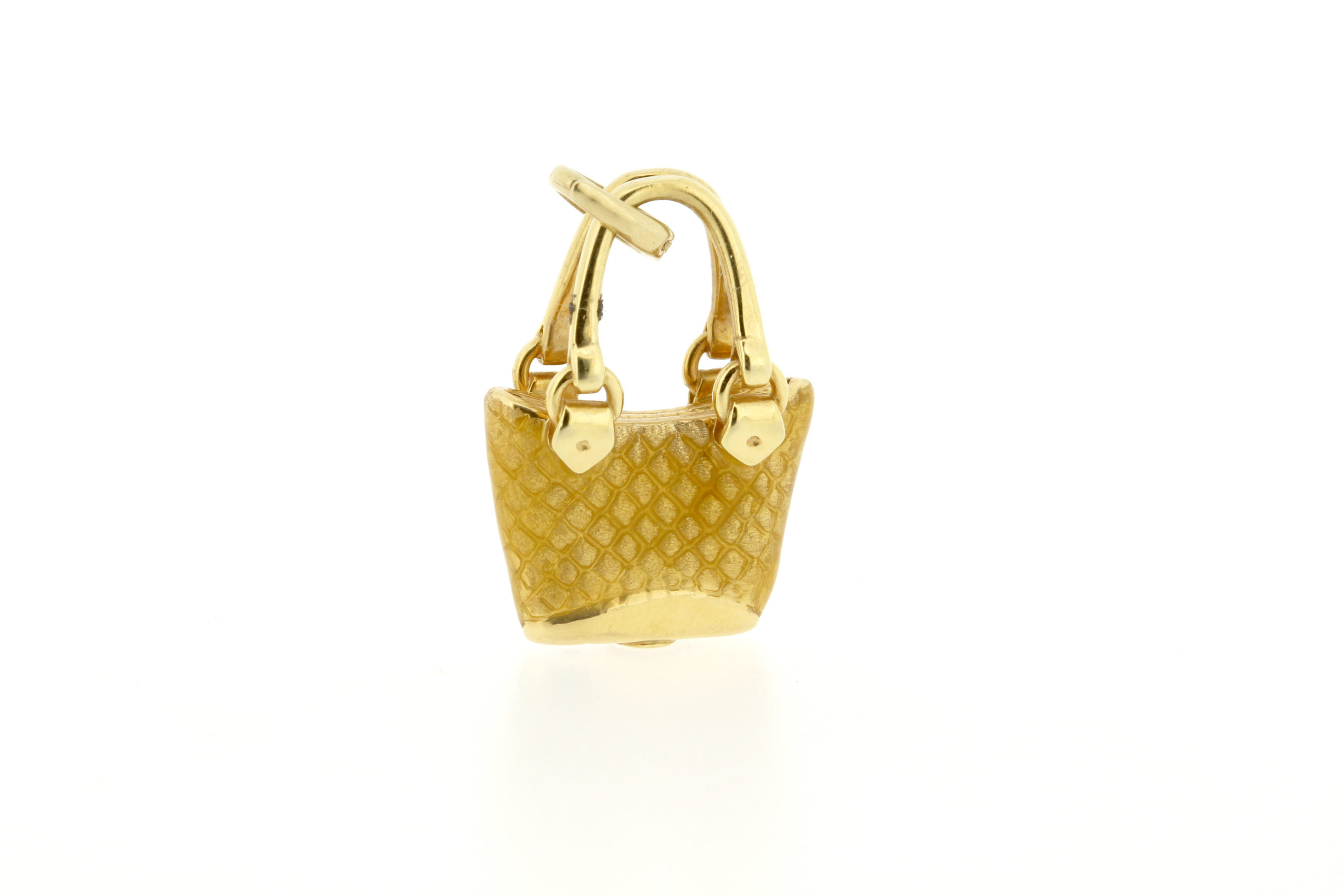 14K Yellow Gold and Enamel Handbag Charm Bracelet