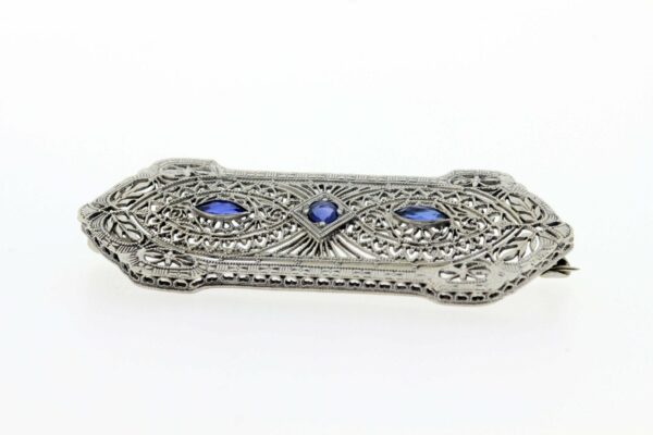 Timekeepersclayton Platinum and 14K Gold with Blue Accents Brooch