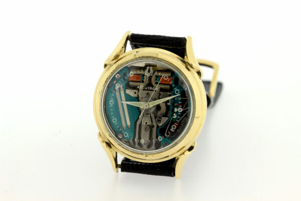 Timekeepersclayton Spaceview Bulova Accutron 14K Yellow Gold Wrist Watch