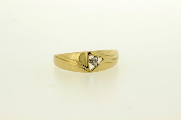 Timekeepersclayton Vintage 14K Yellow Gold Trillion Cut Diamond Ring Wedding Band Engagement Ring 0.15 Carats