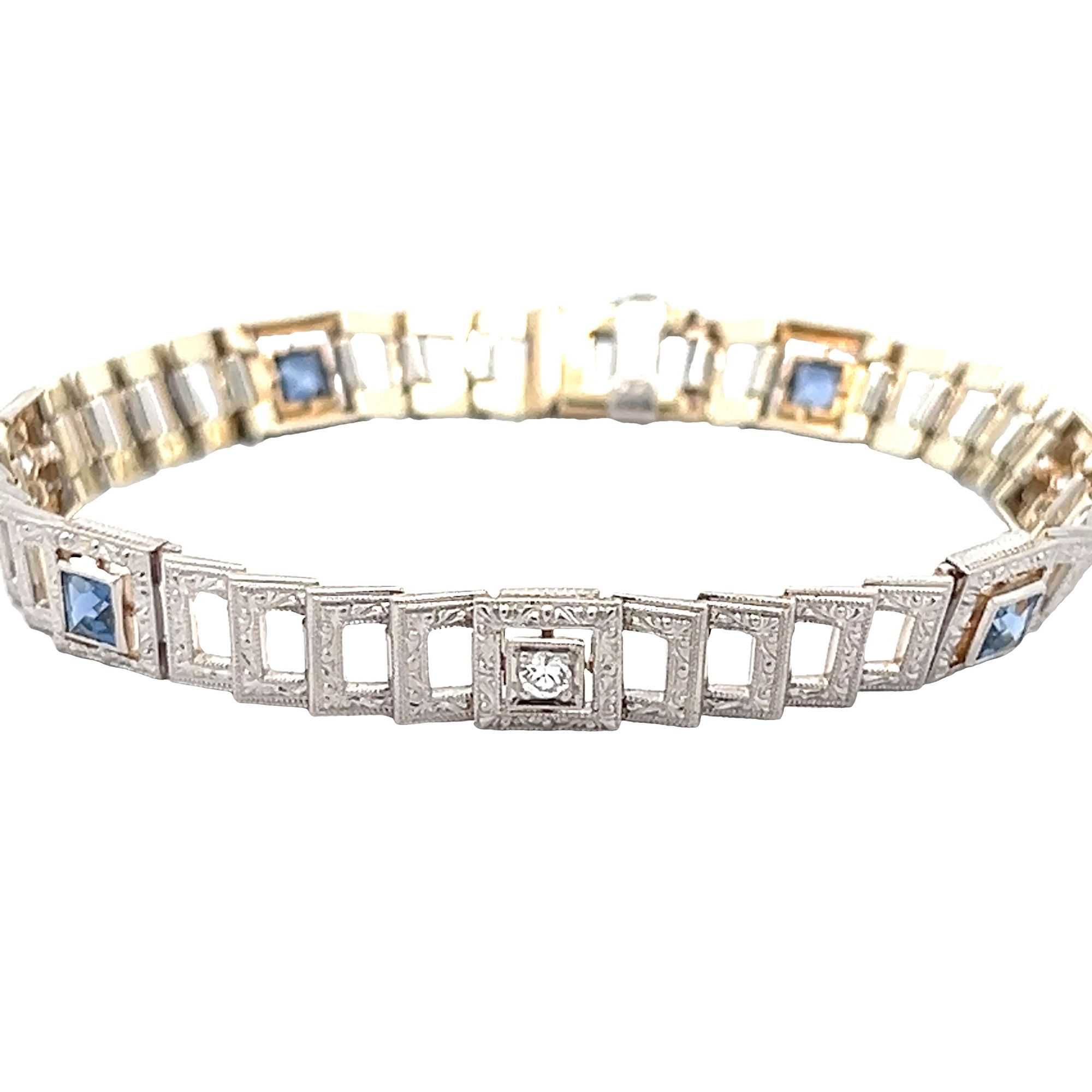 1920's Sapphire and Diamond Bracelet - Timekeepersclayton